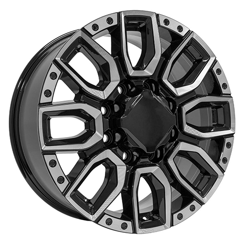 Replica Wheel GMC Sierra 2500/3500 CV97A Black W/ Milled Edge