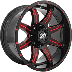 XF Offroad XF-215 Gloss Black Red Milled