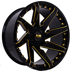 Xtreme Mudder XM301 Gloss Black Yellow Milled