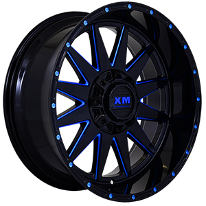 Xtreme Mudder XM312 Gloss Black Blue Milled