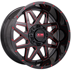 Xtreme Mudder XM313 Gloss Black Red Milled