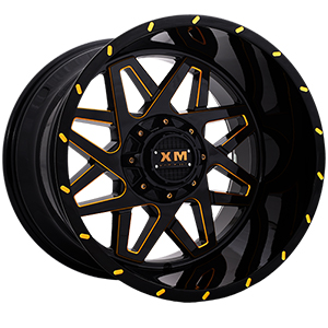 Xtreme Mudder XM313 Gloss Black Yellow Milled