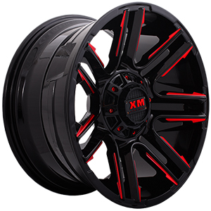 Xtreme Mudder XM314 Gloss Black Red Milled