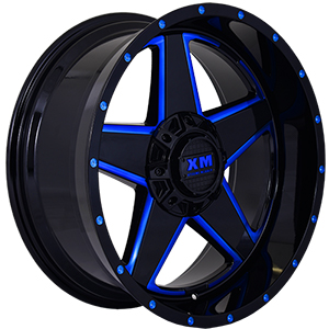 Xtreme Mudder XM315 Gloss Black Blue Milled