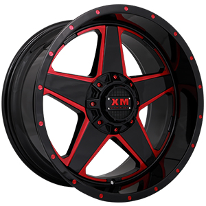 Xtreme Mudder XM315 Gloss Black Red Milled
