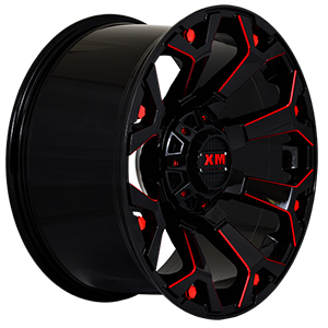 Xtreme Mudder XM318 Gloss Black Red Milled