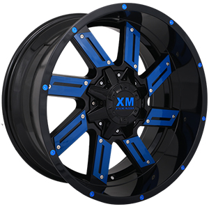Xtreme Mudder XM319 Gloss Black Blue Inserts