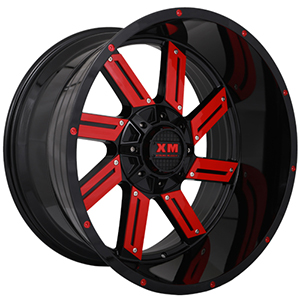 Xtreme Mudder XM319 Gloss Black Red Inserts