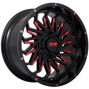 Xtreme Mudder XM330 Gloss Black Red Milled