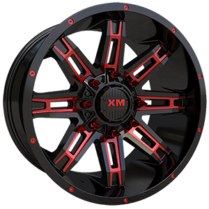 Xtreme Mudder XM335 Gloss Black Red Milled
