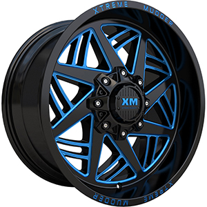 Xtreme Mudder XM345 Gloss Black Blue Milled
