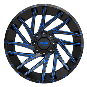 Xtreme Mudder XM351 Gloss Black Blue Milled