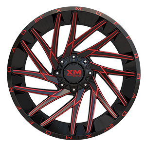 Xtreme Mudder XM351 Gloss Black Red Milled