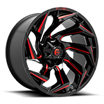 Fuel Offroad D755 Reaction Gloss Black Red Milled 20x9 +8