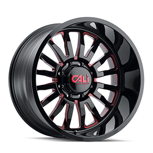 Cali Offroad Summit Gloss Black W/ Red Milled Spokes