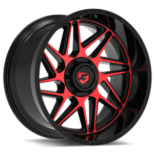 Gear Off Road Ratio 761 Gloss Black W/ Red Tint Machined