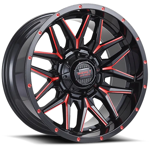 Impact 819 Gloss Black W/ Red Milled Accents Photo