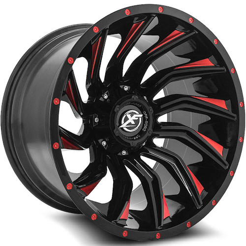 XF Offroad XF-224 Gloss Black Red Milled Photo