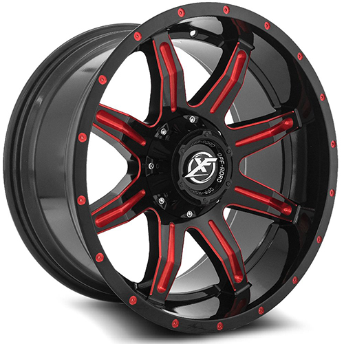 XF Offroad XF-215 Gloss Black Red Milled Photo