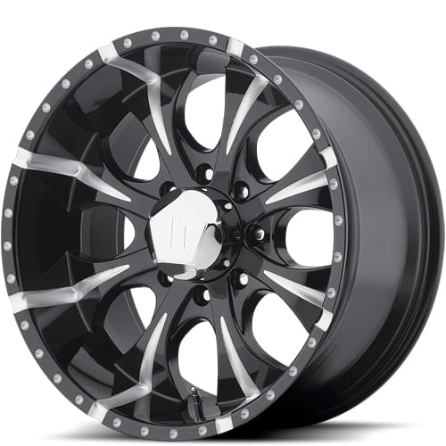Helo Maxx HE791 8 Lug Gloss Black W/ Milled Spokes - Tires And Wheels